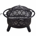 Pátio Fire Pit com Cozinhar Grill e Cross Screen para jardim e quintal